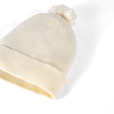 Knit Baby Pom Beanie in Cream - Aaria Tees Aaria Tees