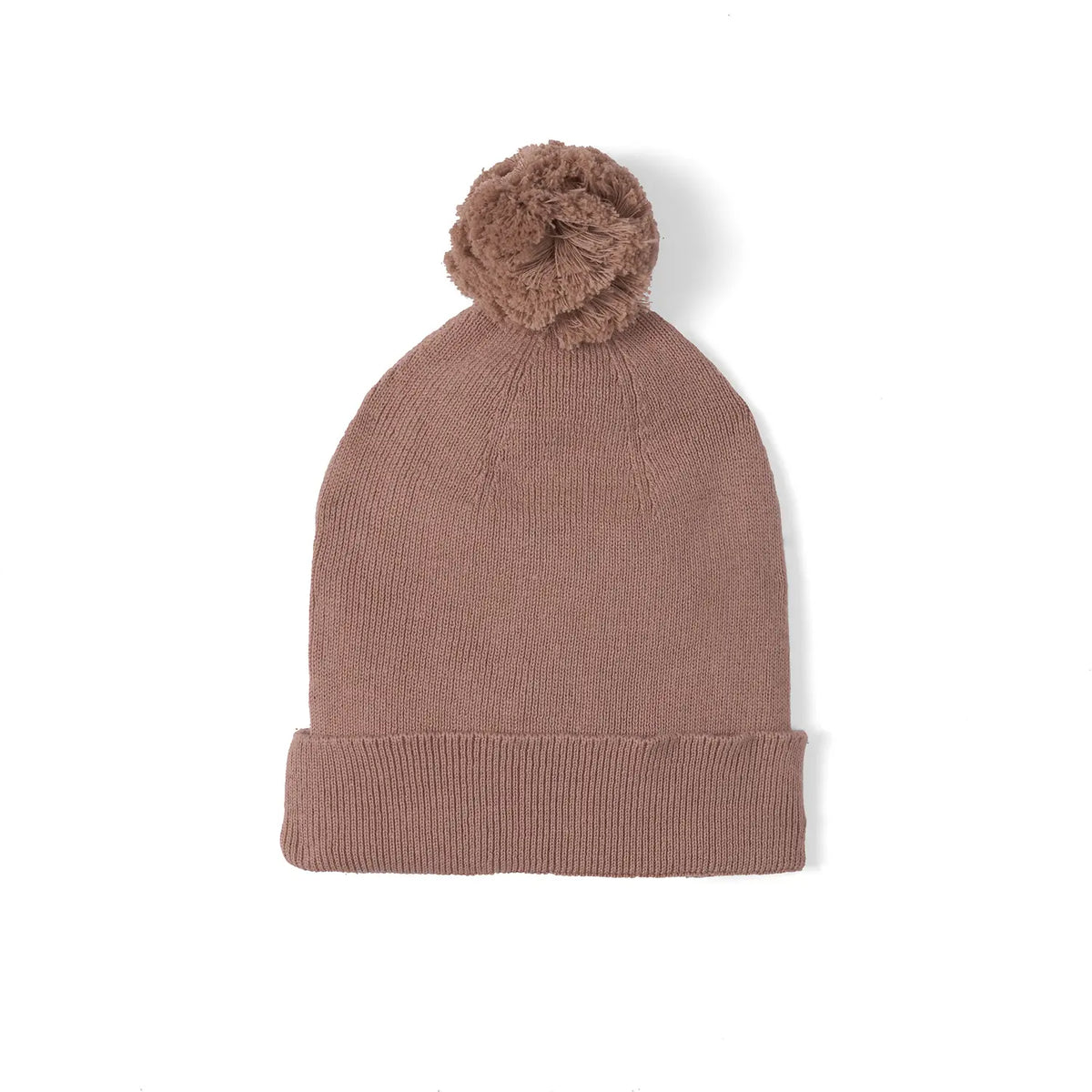 Knit Baby Pom Beanie in Mocha - Aaria Tees