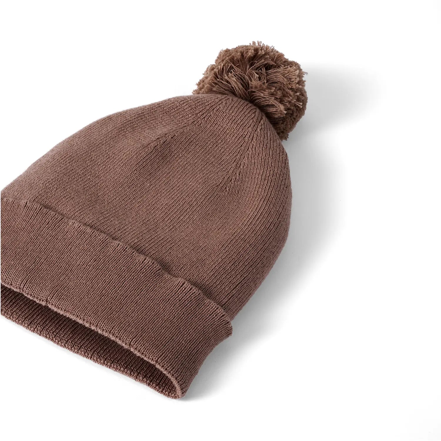 Knit Baby Pom Beanie in Mocha - Aaria Tees Aaria Tees