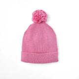 Knit Baby Pom Beanie in Rose Pink - Aaria Tees Aaria Tees