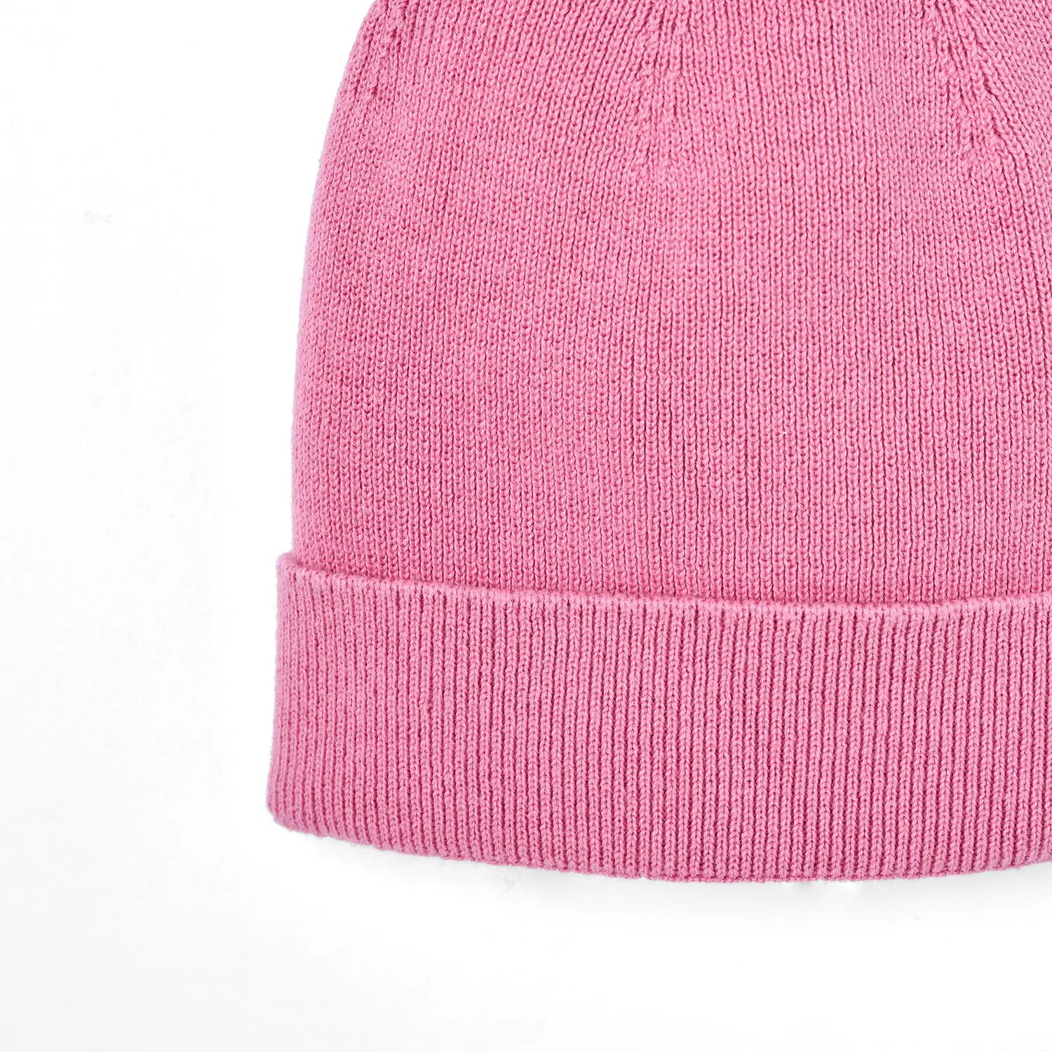 Knit Baby Pom Beanie in Rose Pink - Aaria Tees Aaria Tees
