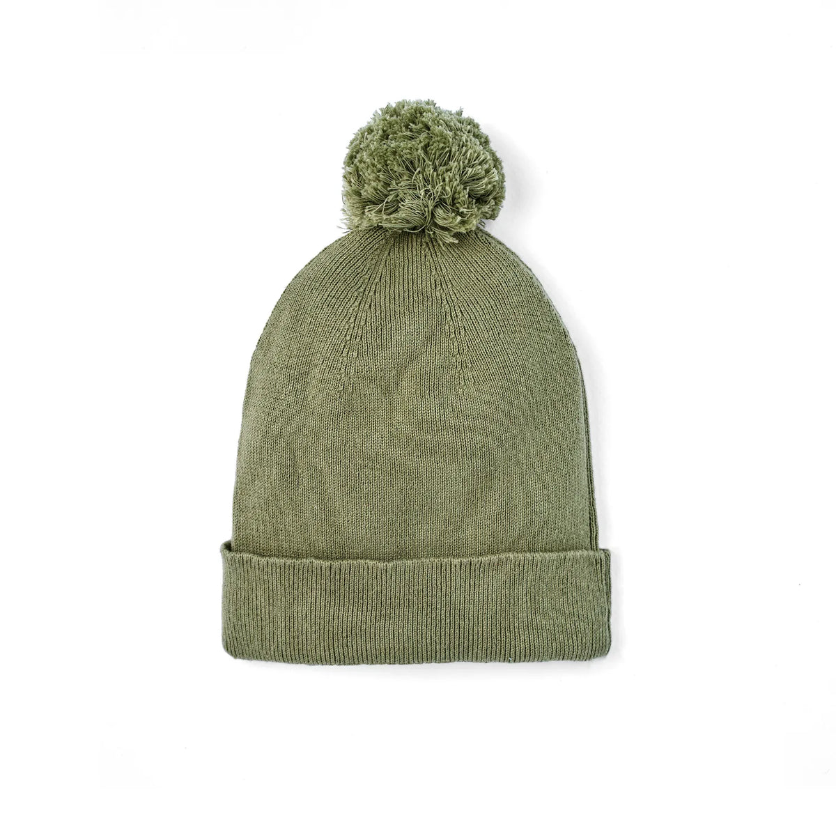 Knit Baby Pom Beanie in Sage Green - Aaria Tees