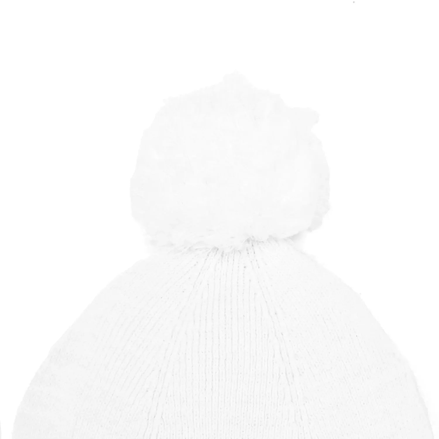 Knit Baby Pom Beanie in White - Aaria Tees Aaria Tees