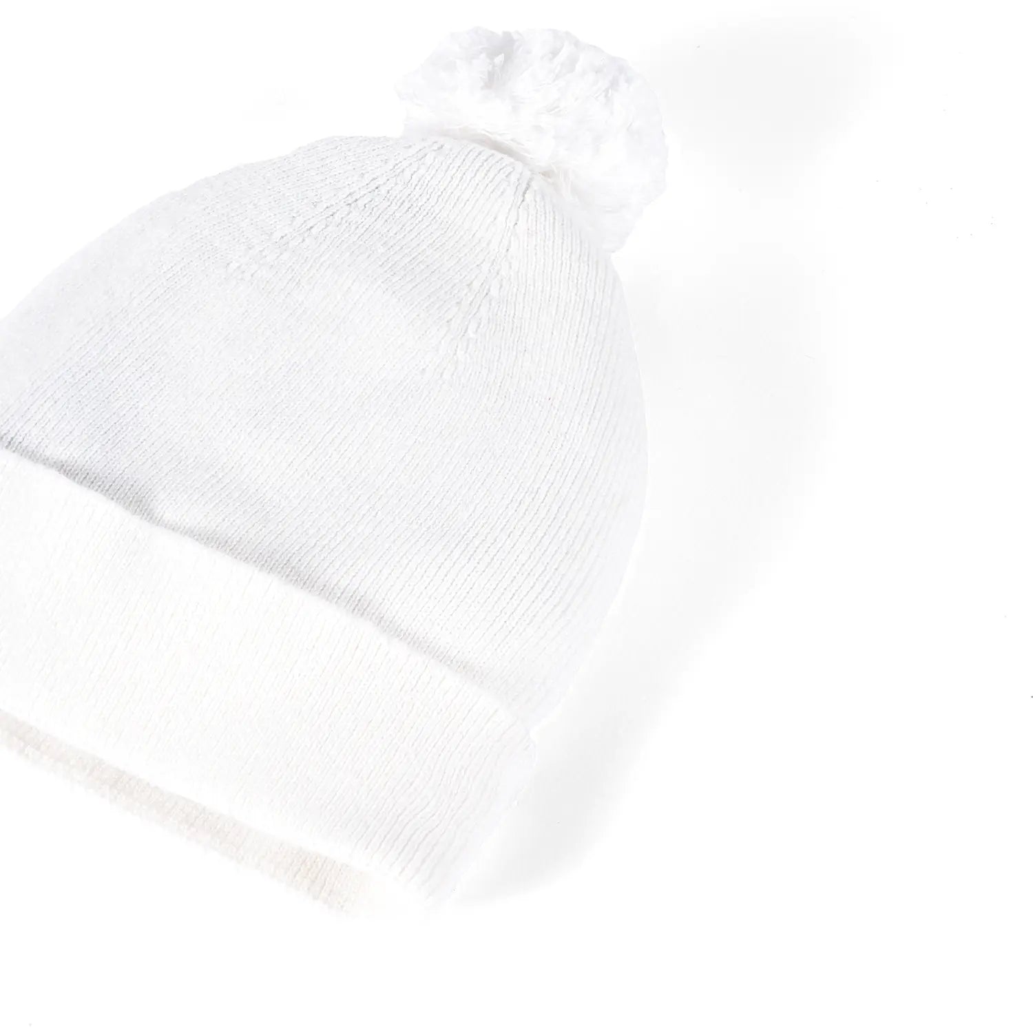 Knit Baby Pom Beanie in White - Aaria Tees Aaria Tees