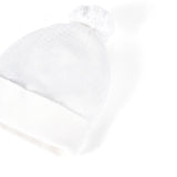 Knit Baby Pom Beanie in White - Aaria Tees Aaria Tees