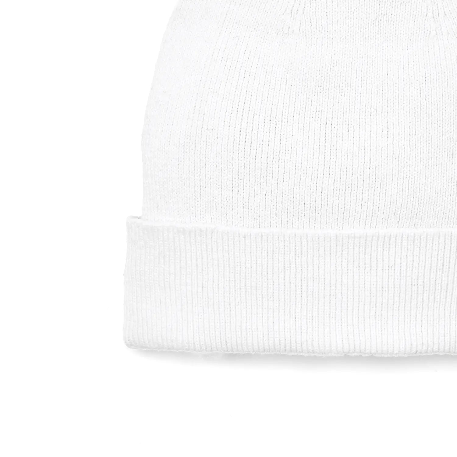 Knit Baby Pom Beanie in White - Aaria Tees Aaria Tees