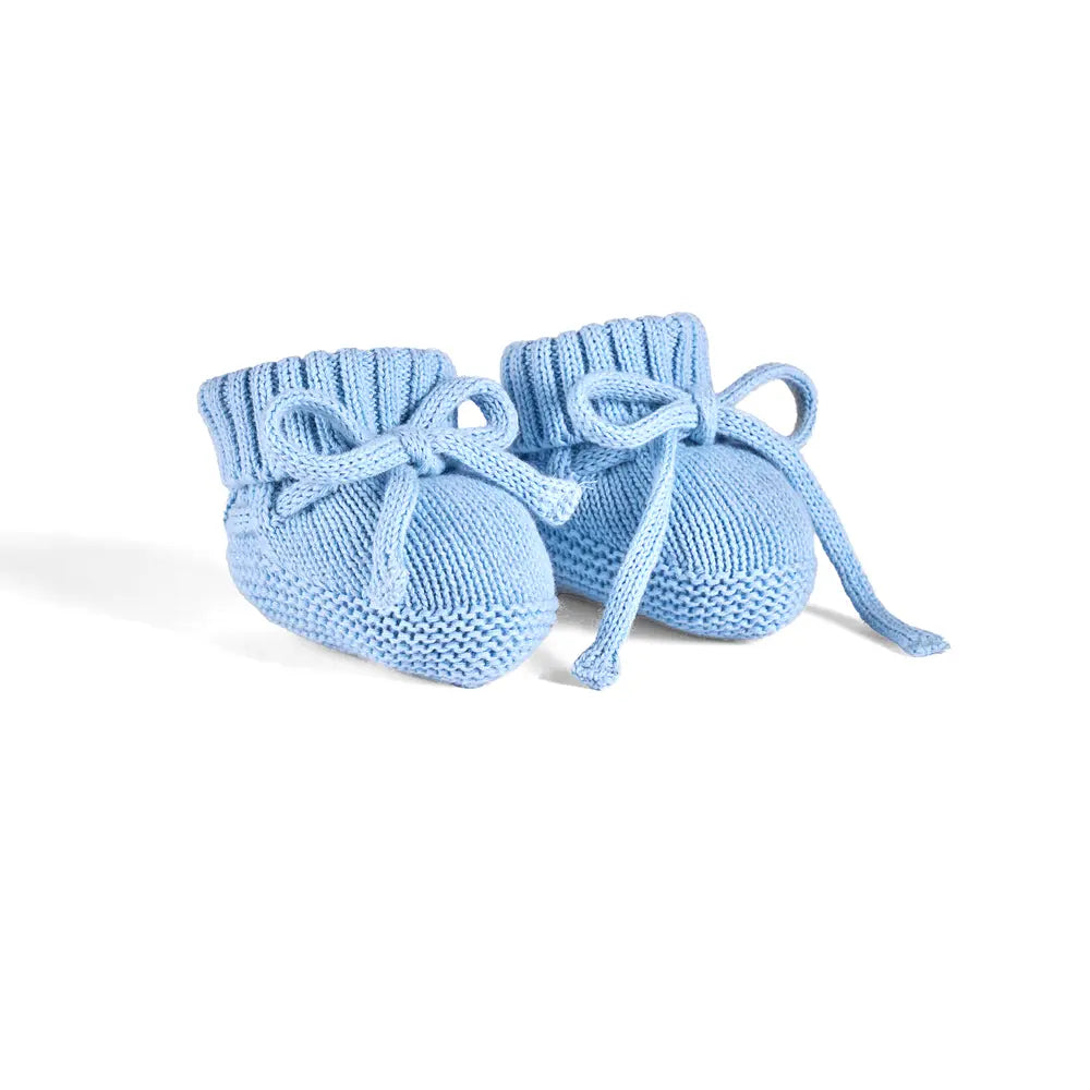 Knitted Booties in Baby Blue - Aaria Tees Aaria Tees