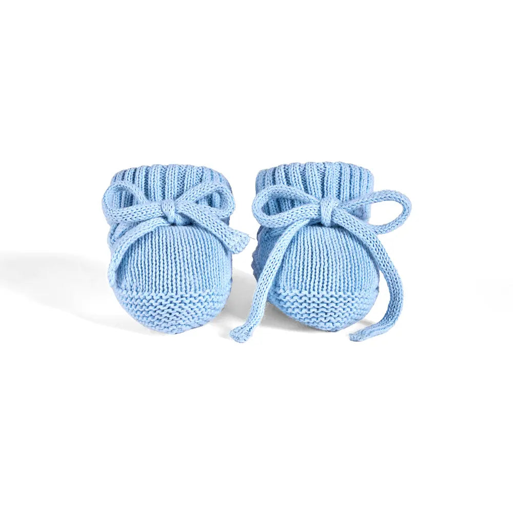 Knitted Booties in Baby Blue - Aaria Tees Aaria Tees