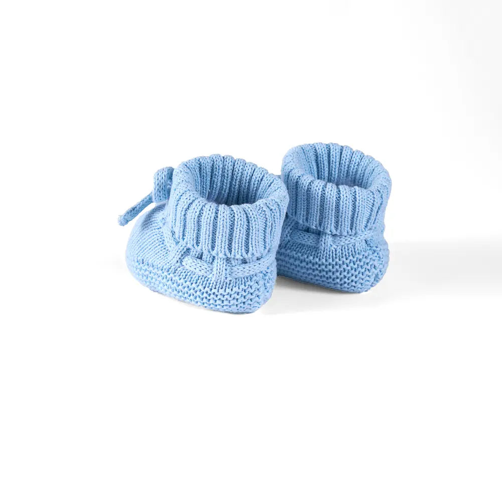 Knitted Booties in Baby Blue - Aaria Tees Aaria Tees