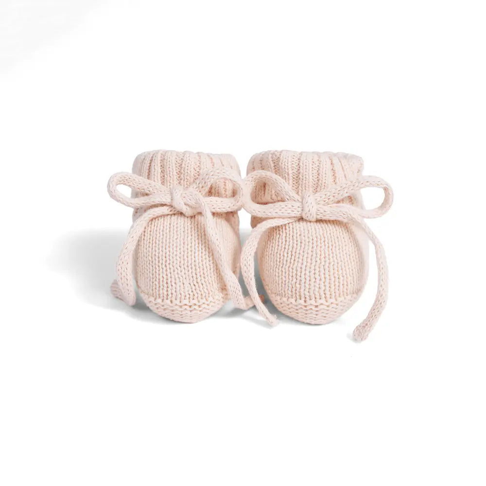 Knitted Booties in Beige - Aaria Tees Aaria Tees