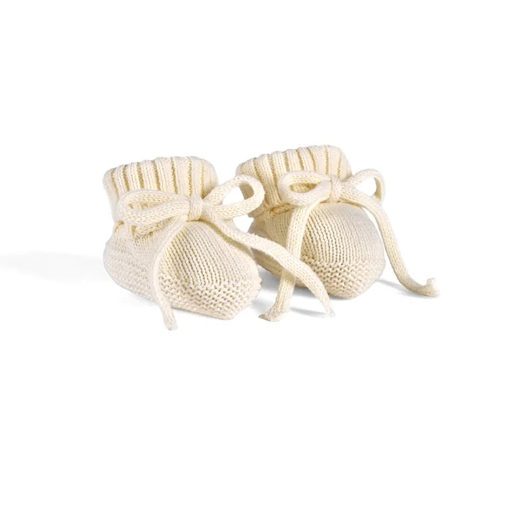 Knitted Booties in Cream - Aaria Tees Aaria Tees