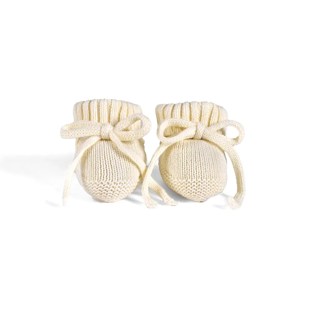 Knitted Booties in Cream - Aaria Tees Aaria Tees