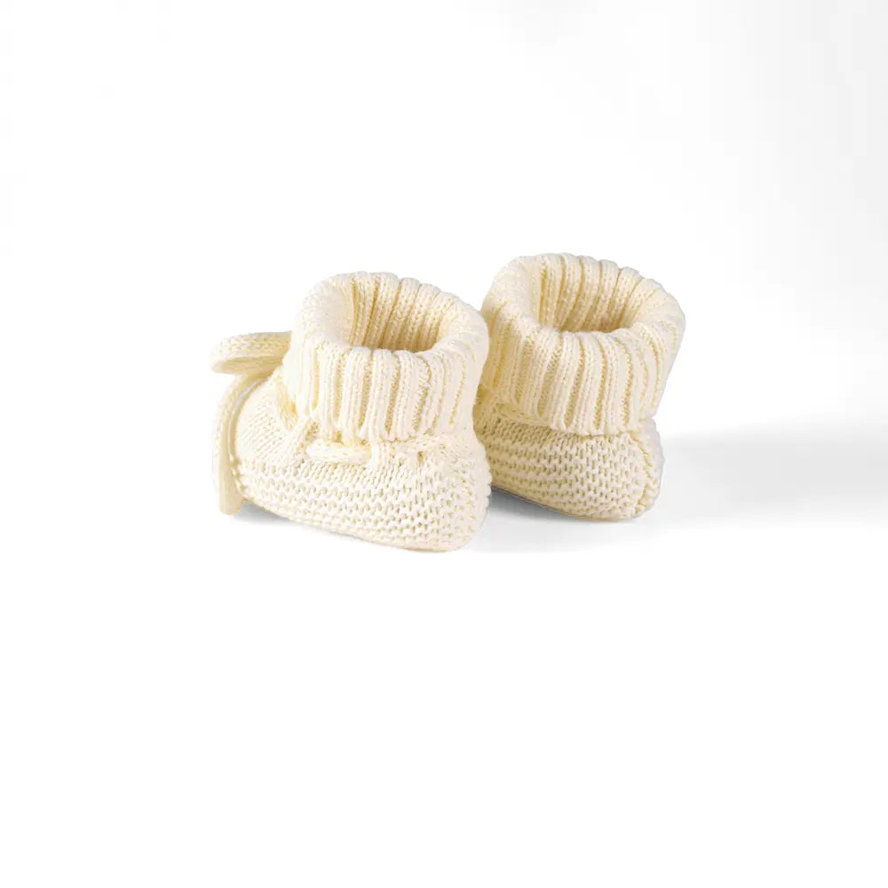 Knitted Booties in Cream - Aaria Tees Aaria Tees