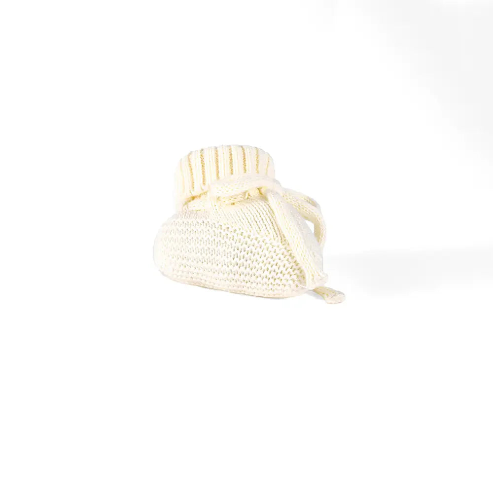 Knitted Booties in Cream - Aaria Tees Aaria Tees