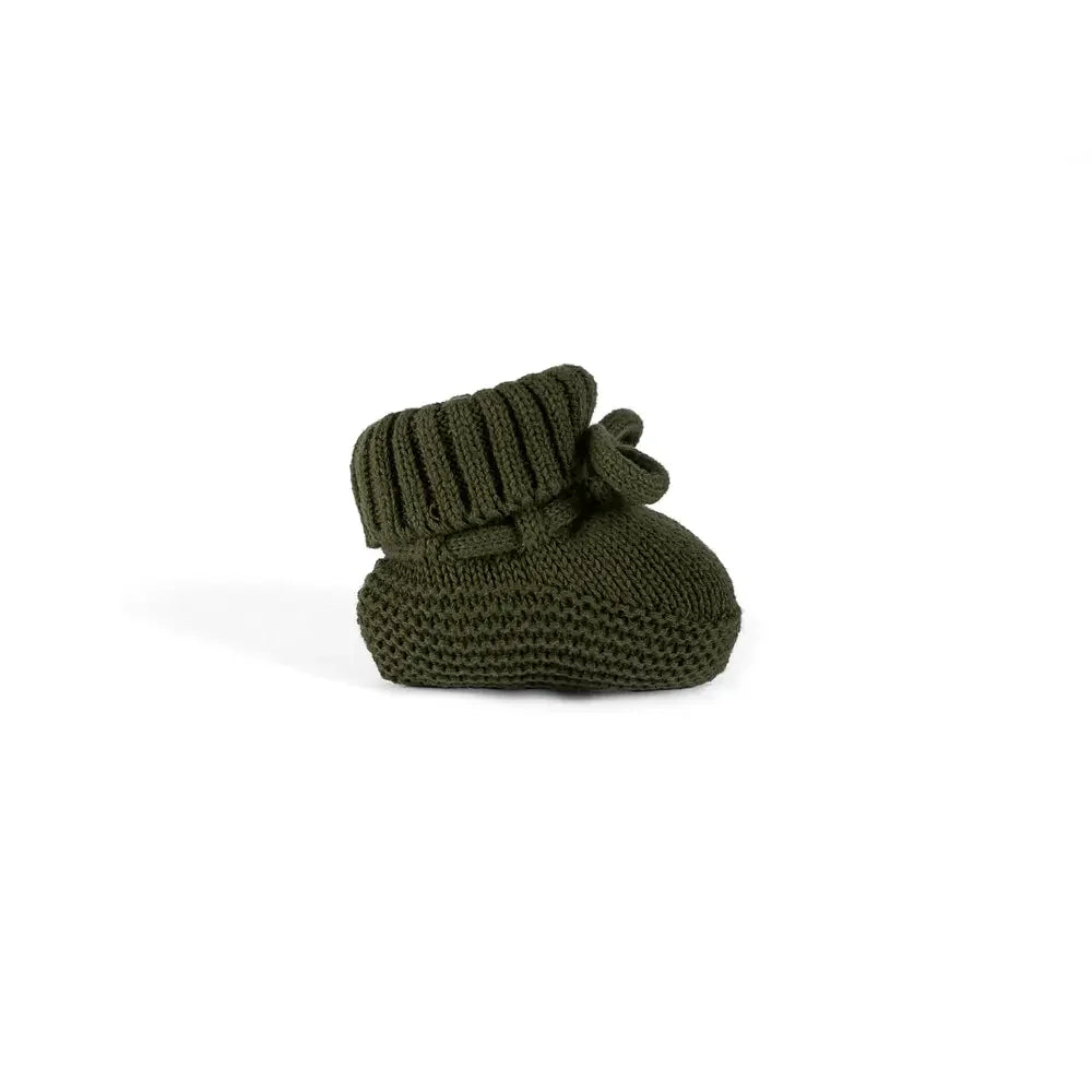 Knitted Booties in Forest Green - Aaria Tees Aaria Tees