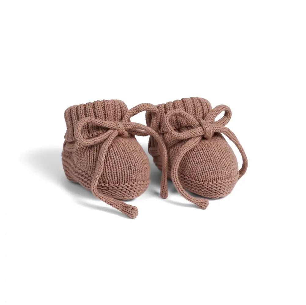 Knitted Booties in Mocha - Aaria Tees Aaria Tees