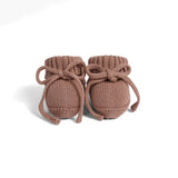 Knitted Booties in Mocha - Aaria Tees Aaria Tees
