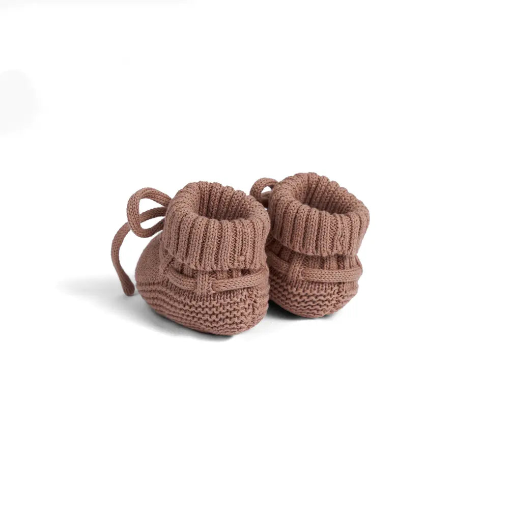 Knitted Booties in Mocha - Aaria Tees Aaria Tees