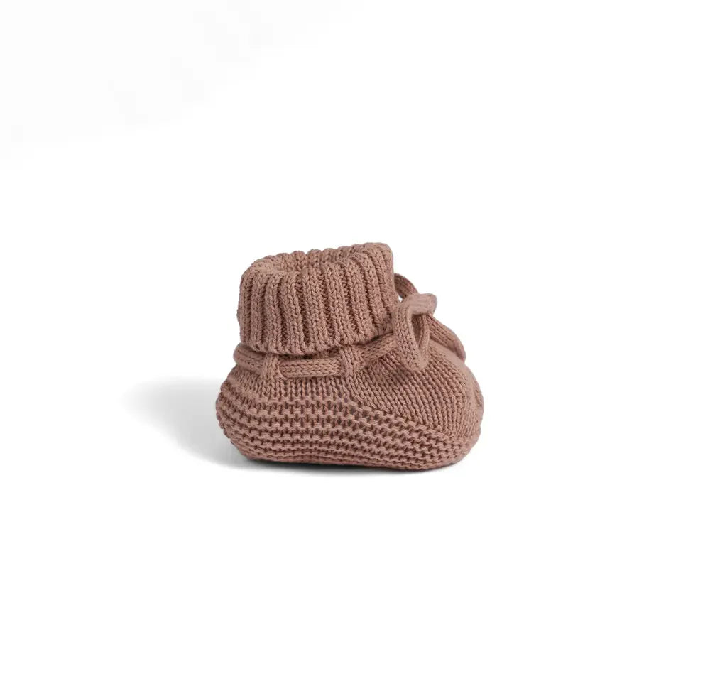 Knitted Booties in Mocha - Aaria Tees Aaria Tees