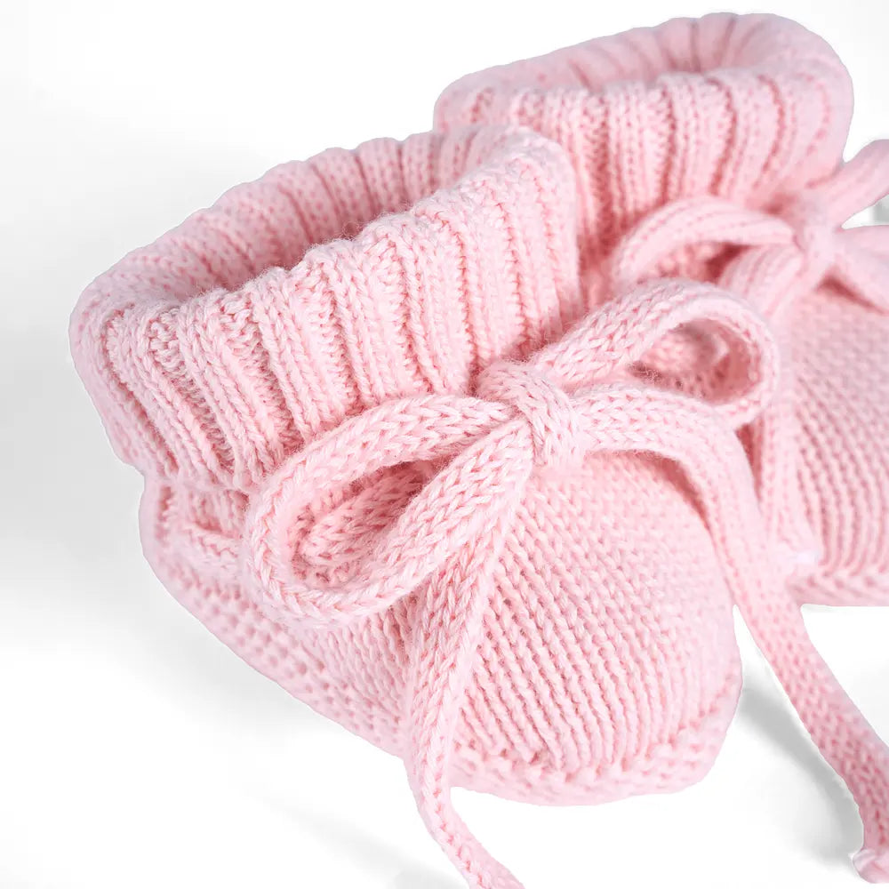 Knitted Booties in Pink - Aaria Tees Aaria Tees