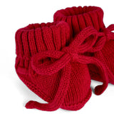 Knitted Booties in Red Xmas - Aaria Tees Aaria Tees