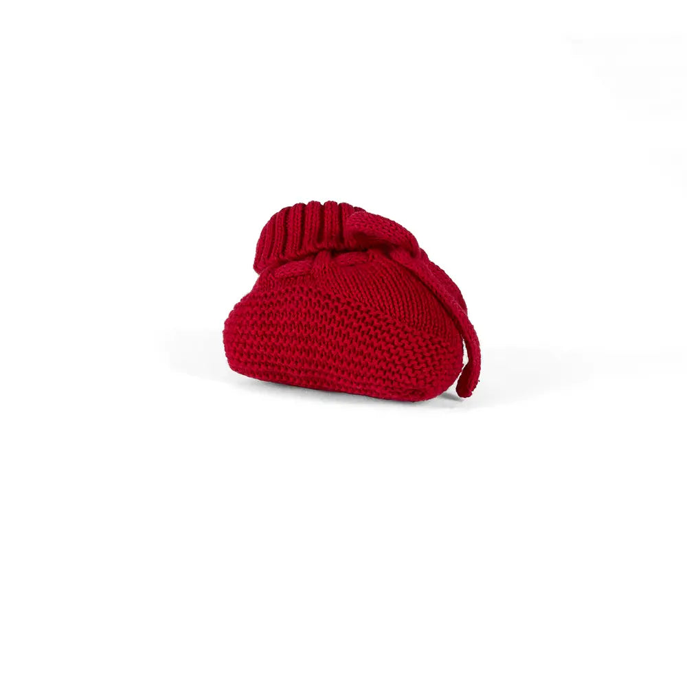 Knitted Booties in Red Xmas - Aaria Tees Aaria Tees