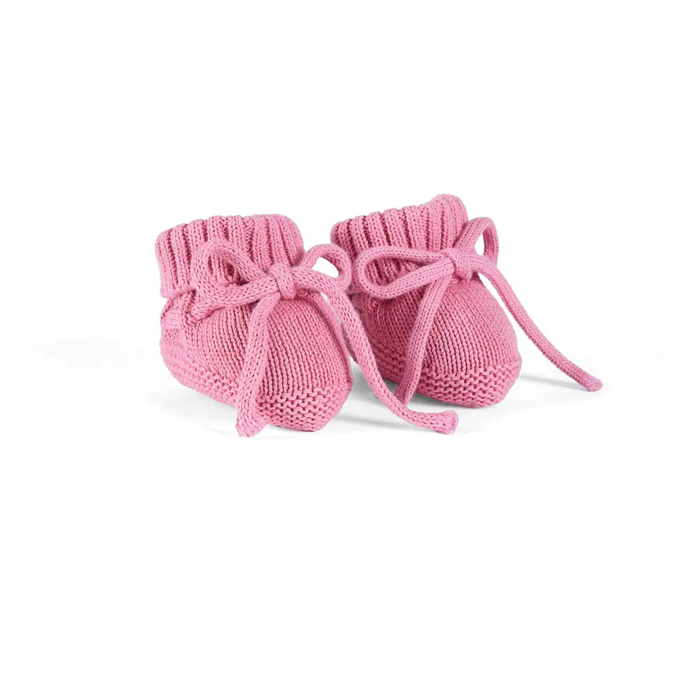 Knitted Booties in Rose Pink - Aaria Tees Aaria Tees