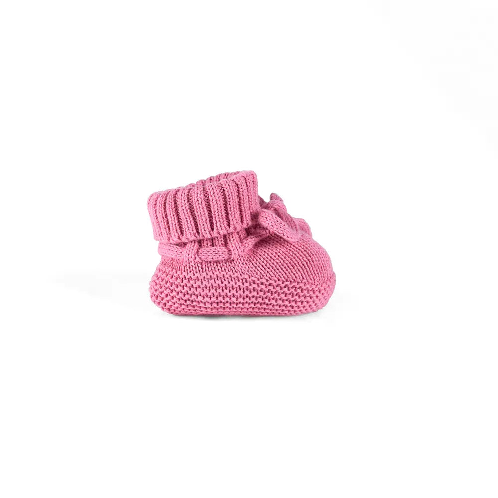 Knitted Booties in Rose Pink - Aaria Tees Aaria Tees