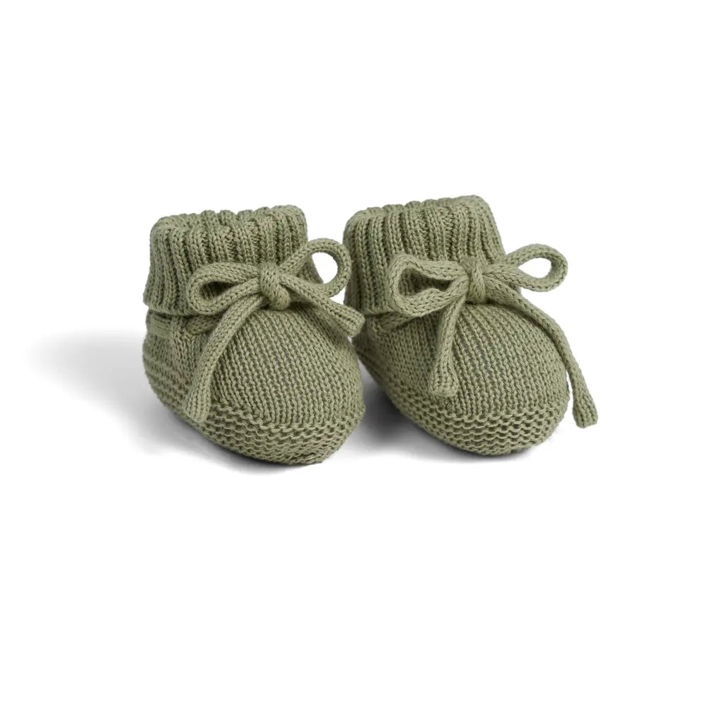 Knitted Booties in Sage Green - Aaria Tees Aaria Tees