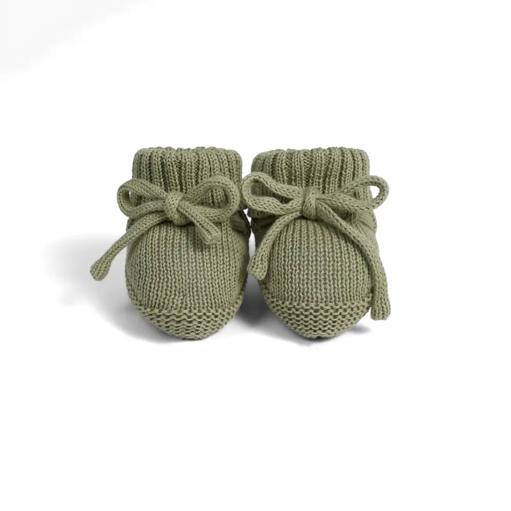 Knitted Booties in Sage Green - Aaria Tees Aaria Tees