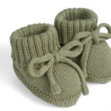 Knitted Booties in Sage Green - Aaria Tees Aaria Tees