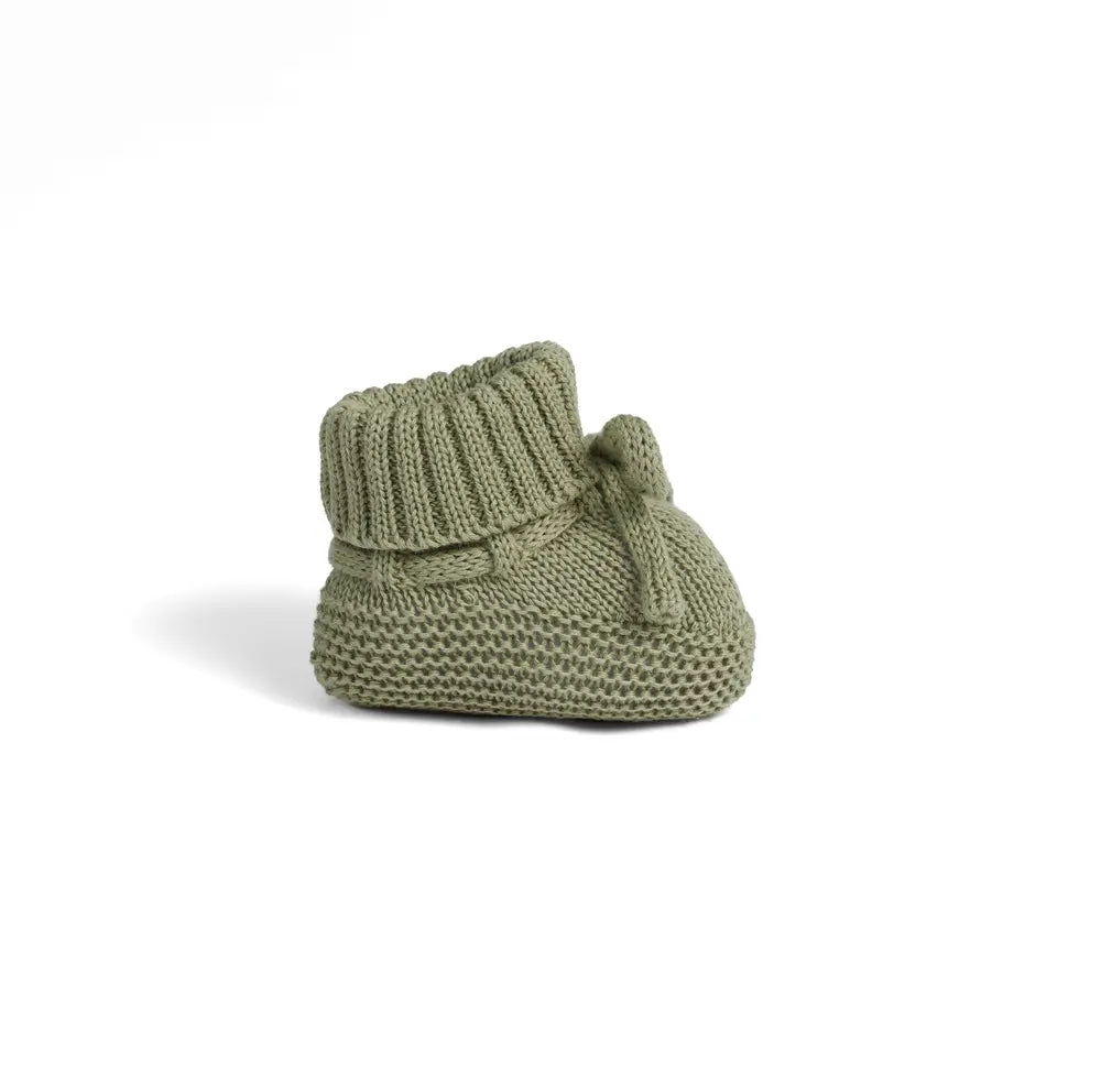 Knitted Booties in Sage Green - Aaria Tees Aaria Tees