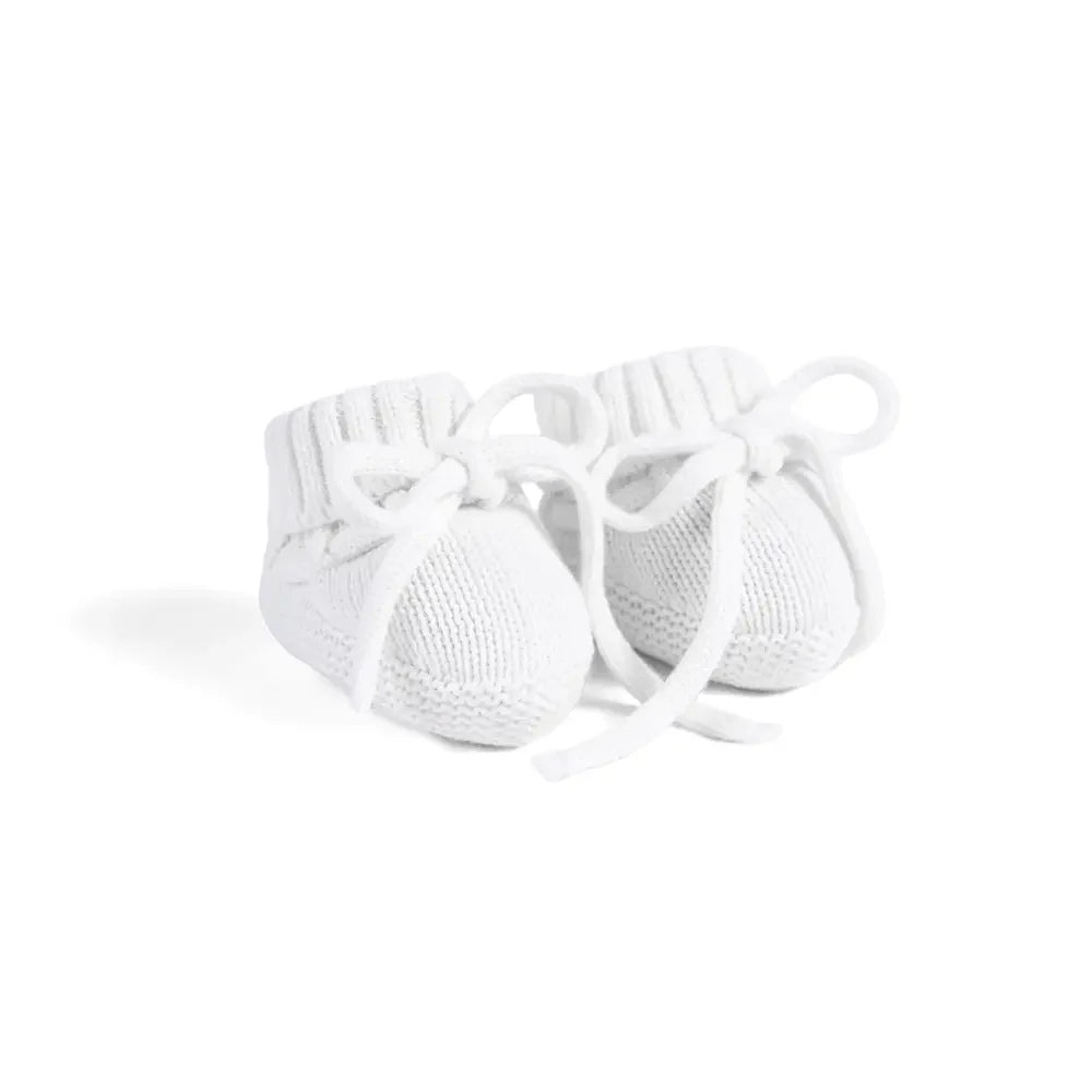 Knitted Booties in White - Aaria Tees Aaria Tees