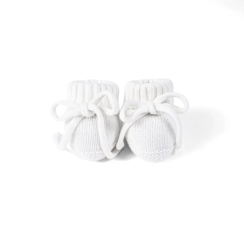 Knitted Booties in White - Aaria Tees Aaria Tees