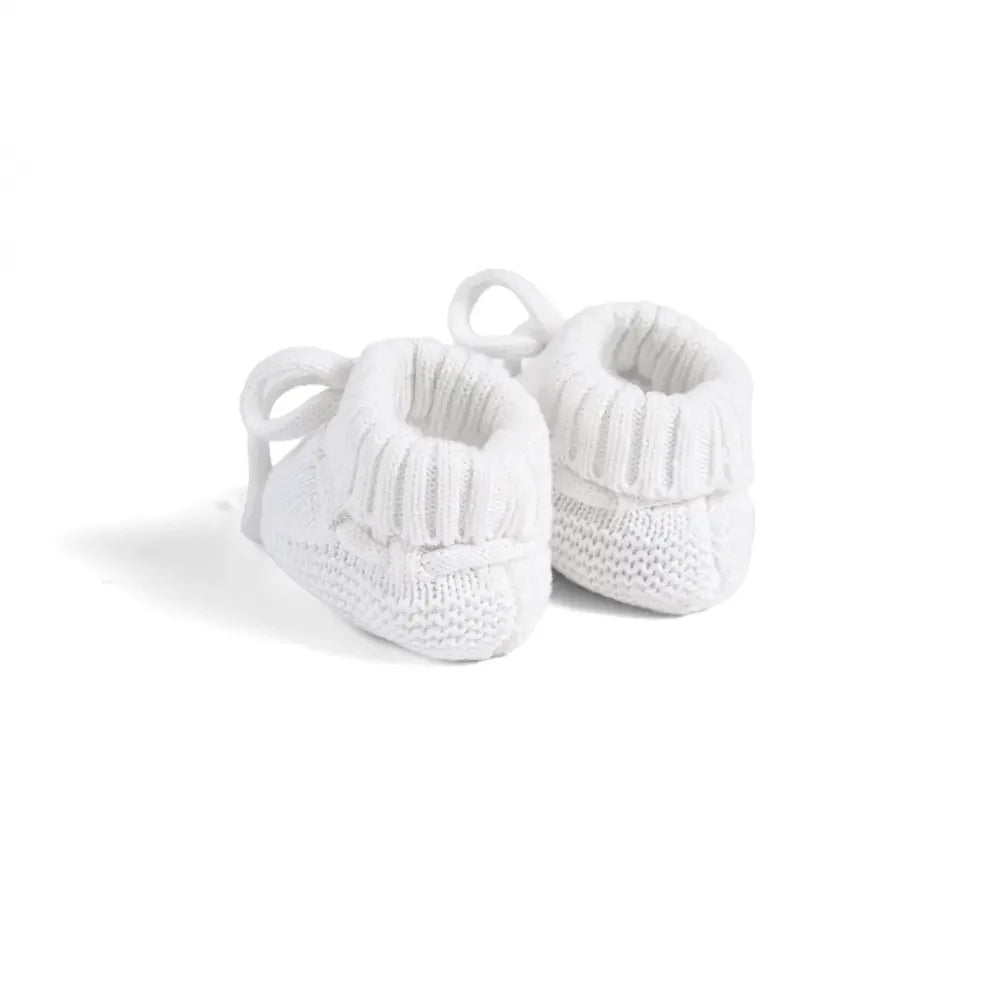 Knitted Booties in White - Aaria Tees Aaria Tees