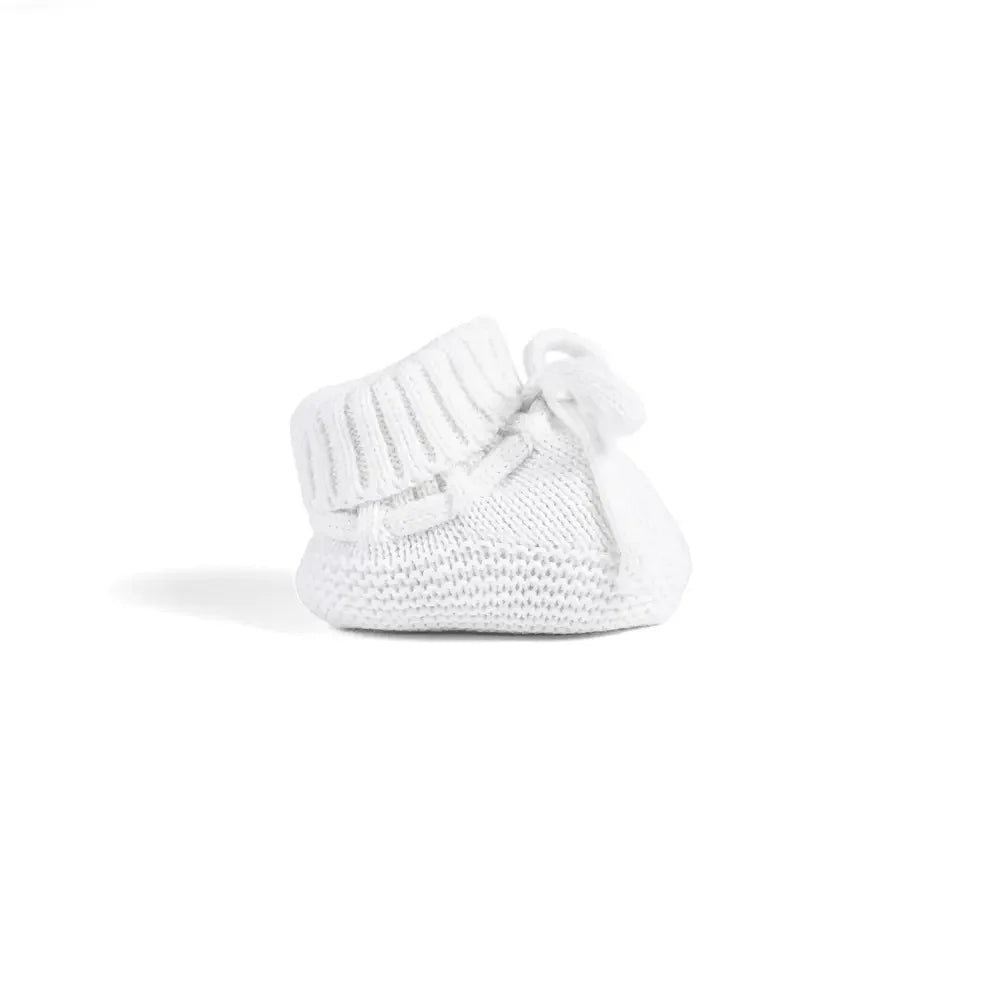 Knitted Booties in White - Aaria Tees Aaria Tees