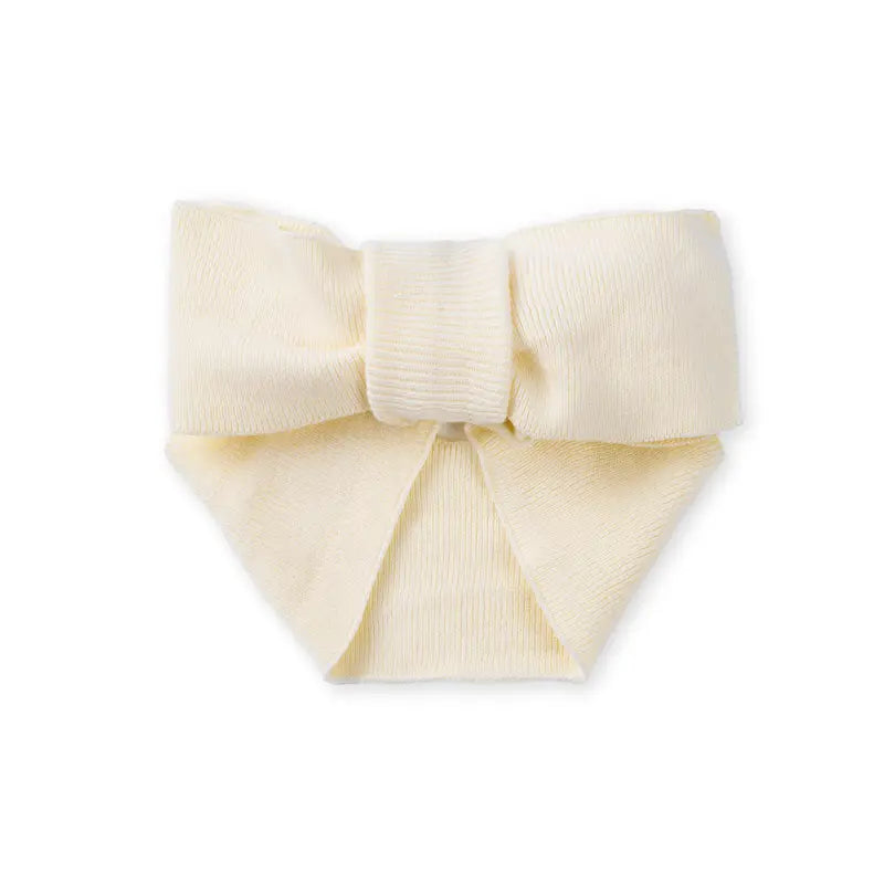 Knitted Oversized Topknot in Cream - Aaria Tees
