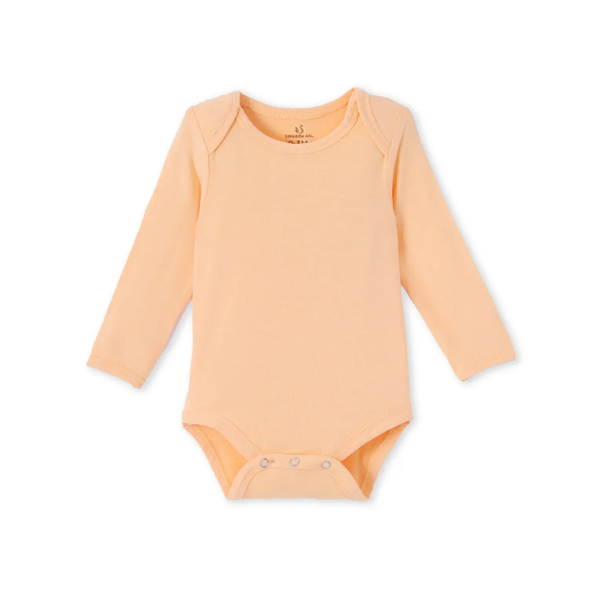 Long Sleeve Baby Bodysuit in Peach Fuzz - Aaria Tees