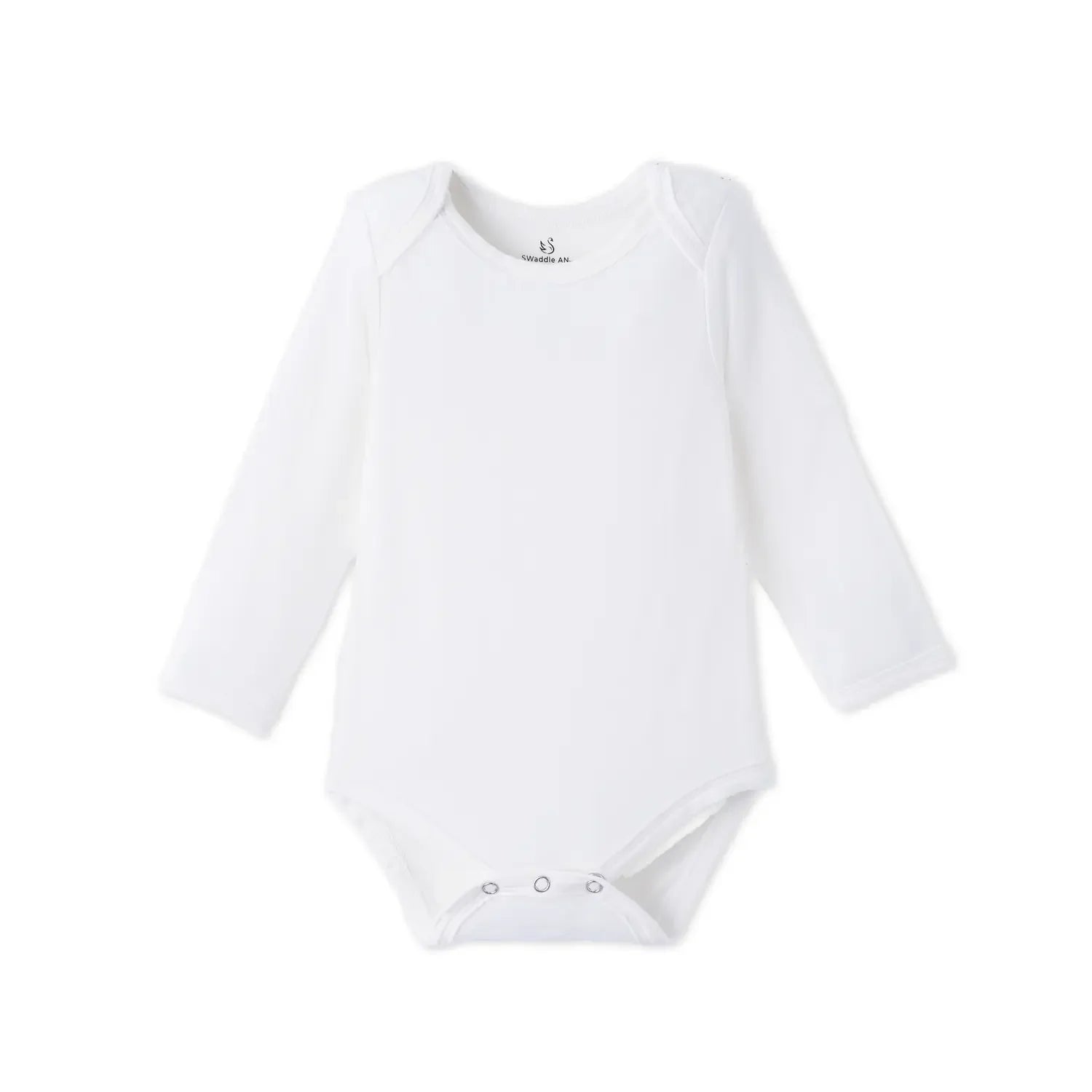 Long Sleeve Baby Bodysuit in White - Aaria Tees Aaria Tees