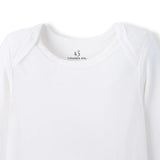Long Sleeve Baby Bodysuit in White - Aaria Tees Aaria Tees