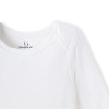 Long Sleeve Baby Bodysuit in White - Aaria Tees Aaria Tees