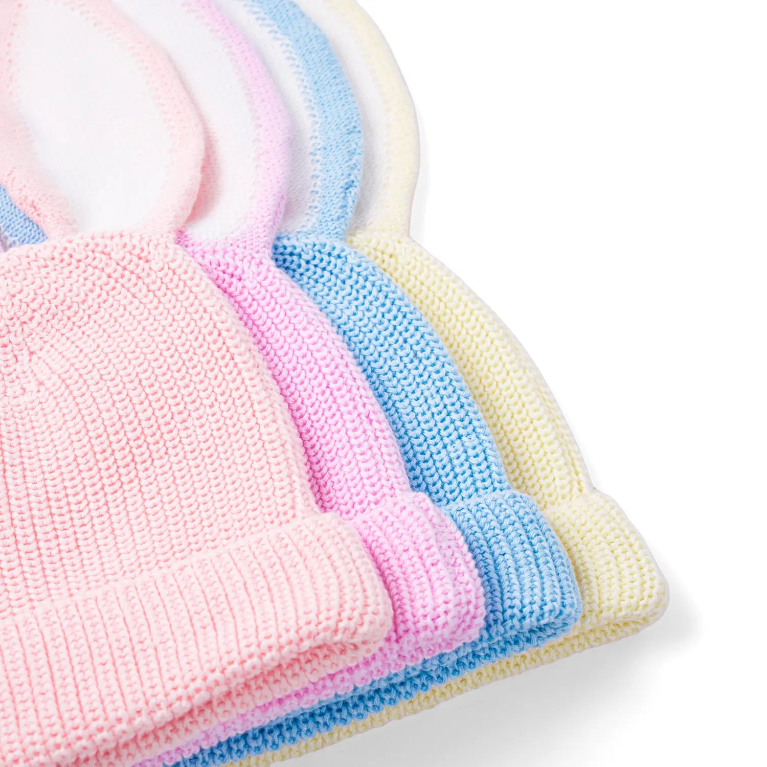 Bunny Ear Knit Beanie in Pink - Aaria Tees Aaria Tees