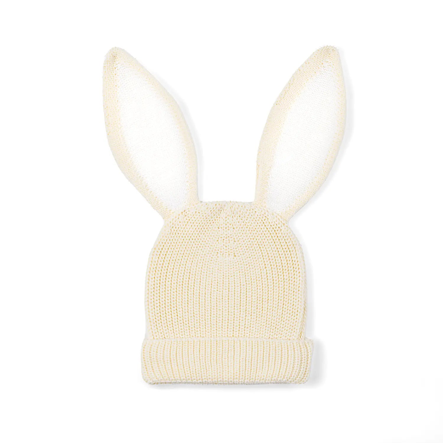 Bunny Ear Knit Beanie in Cream - Aaria Tees Aaria Tees