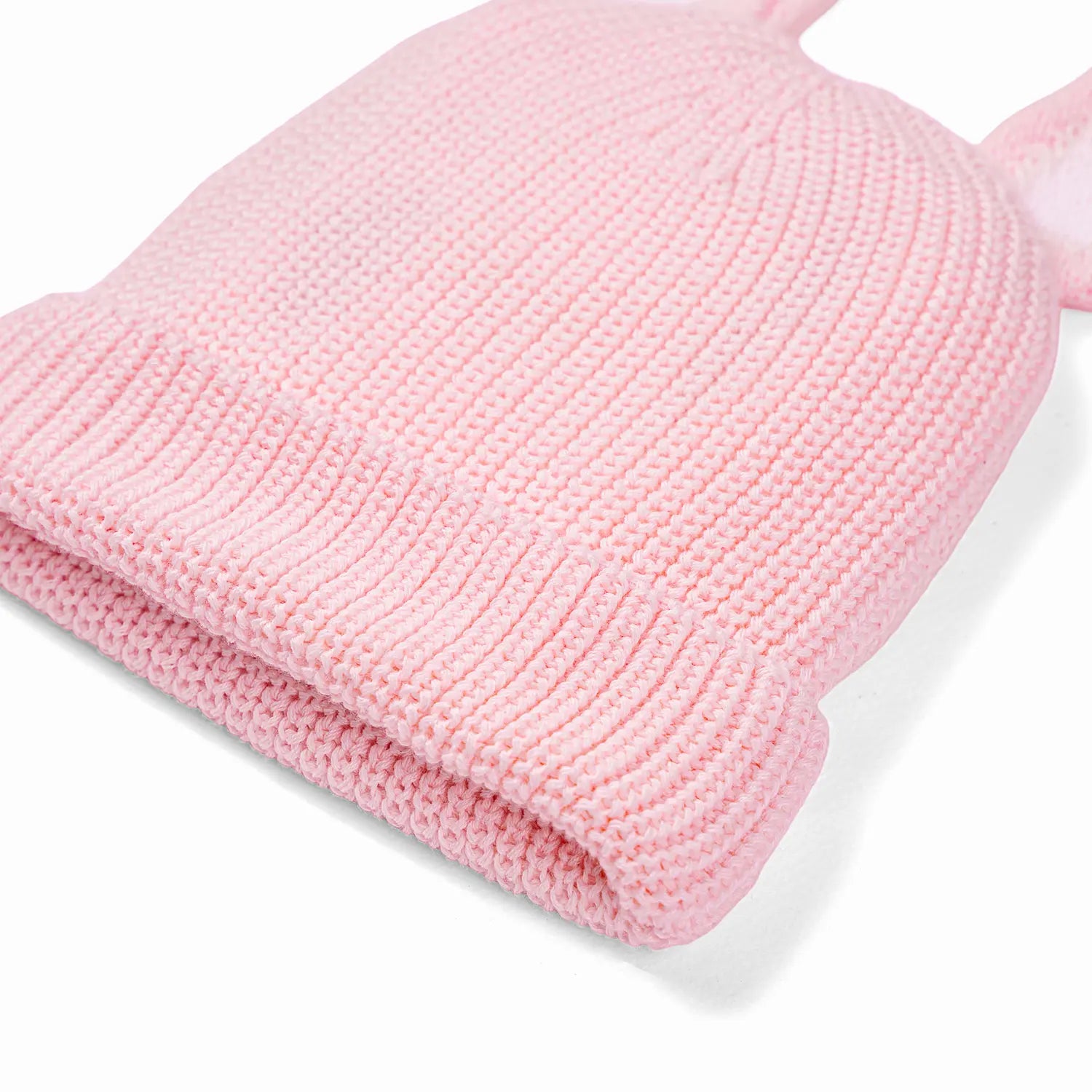 Bunny Ear Knit Beanie in Pink - Aaria Tees Aaria Tees
