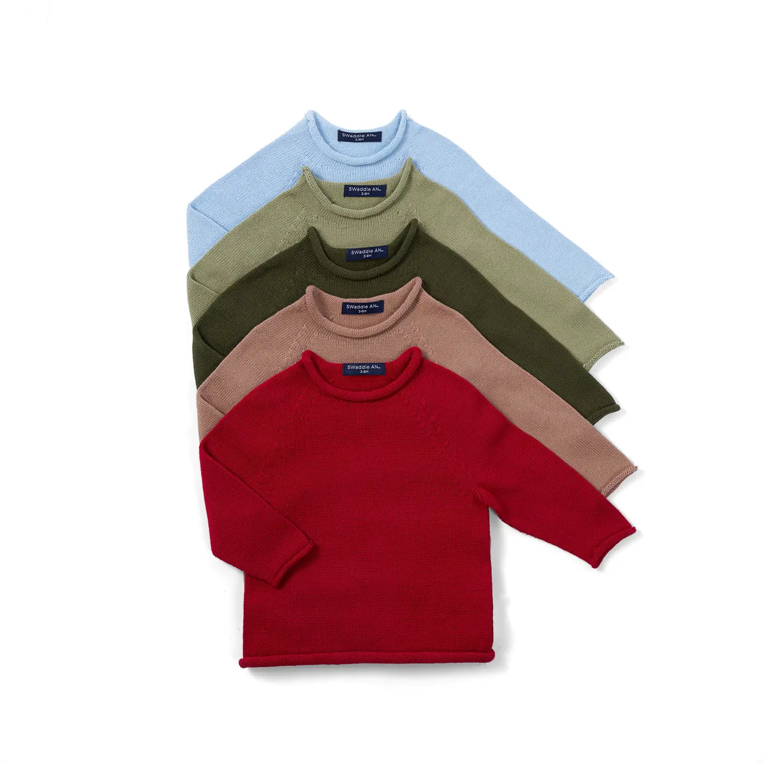 Knit Rollneck Baby Sweater in Baby Blue - Aaria Tees Aaria Tees