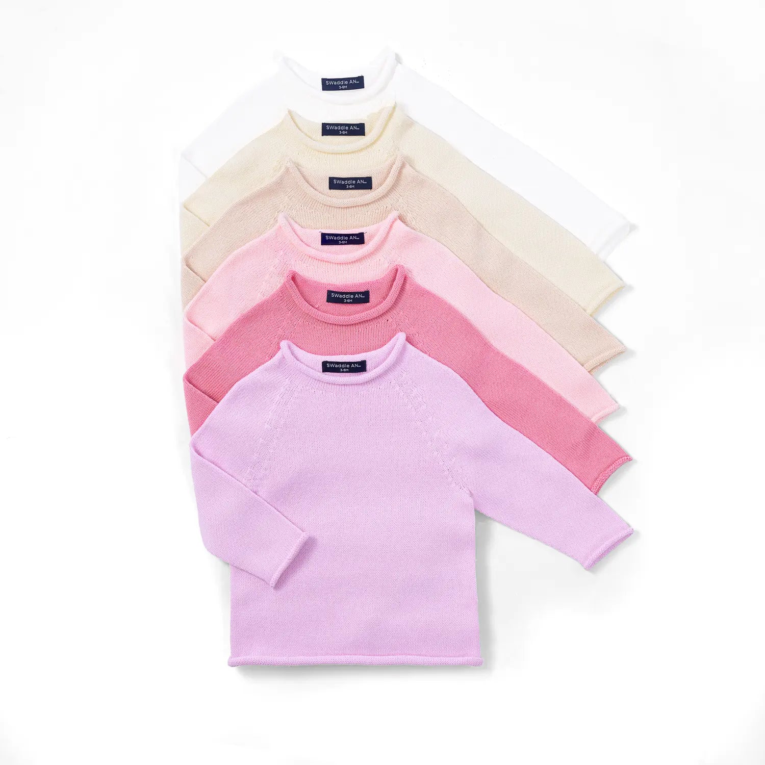 Knit Rollneck Baby Sweater in White - Aaria Tees Aaria Tees