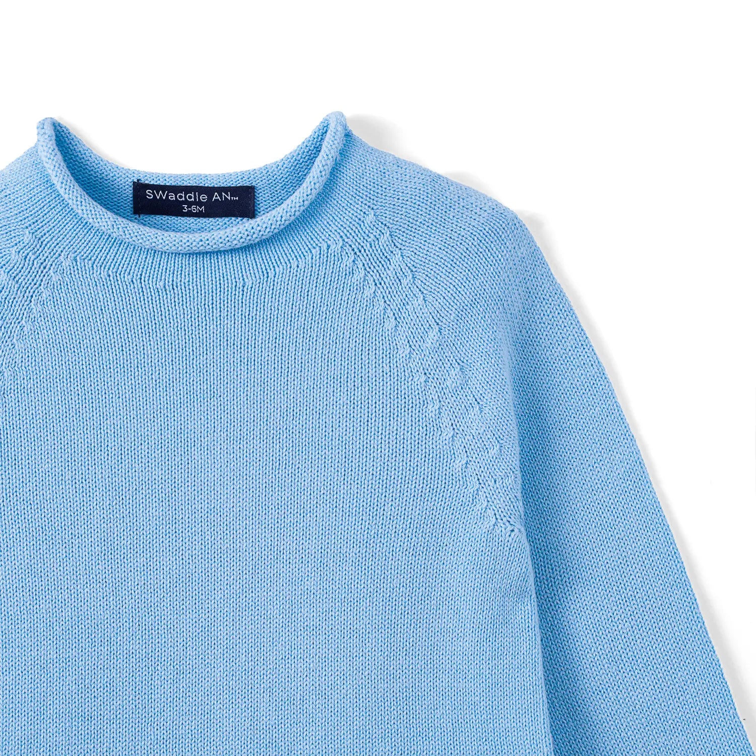 Knit Rollneck Baby Sweater in Baby Blue - Aaria Tees Aaria Tees