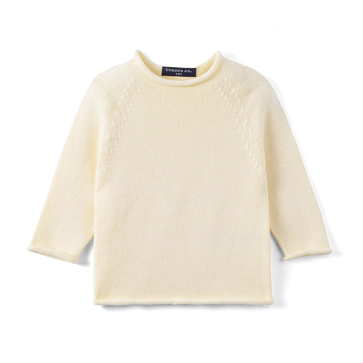 Knit Rollneck Baby Sweater in Cream - Aaria Tees