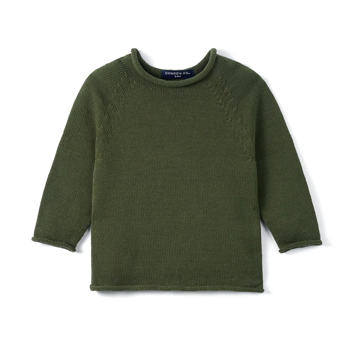 Knit Rollneck Baby Sweater in Forest Green - Aaria Tees