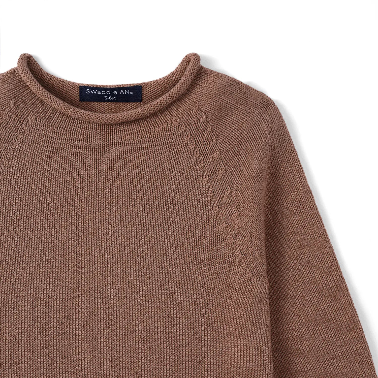 Knit Rollneck Baby Sweater in Mocha - Aaria Tees Aaria Tees